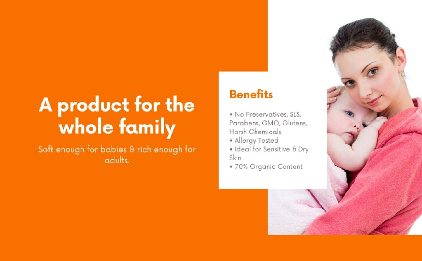 Gentle Foaming Shower Oil for Mom and Baby 4 oz