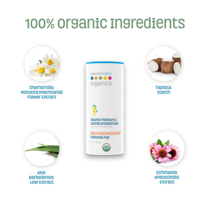 Organic Silky Baby Powder Fragrance Free 4 oz